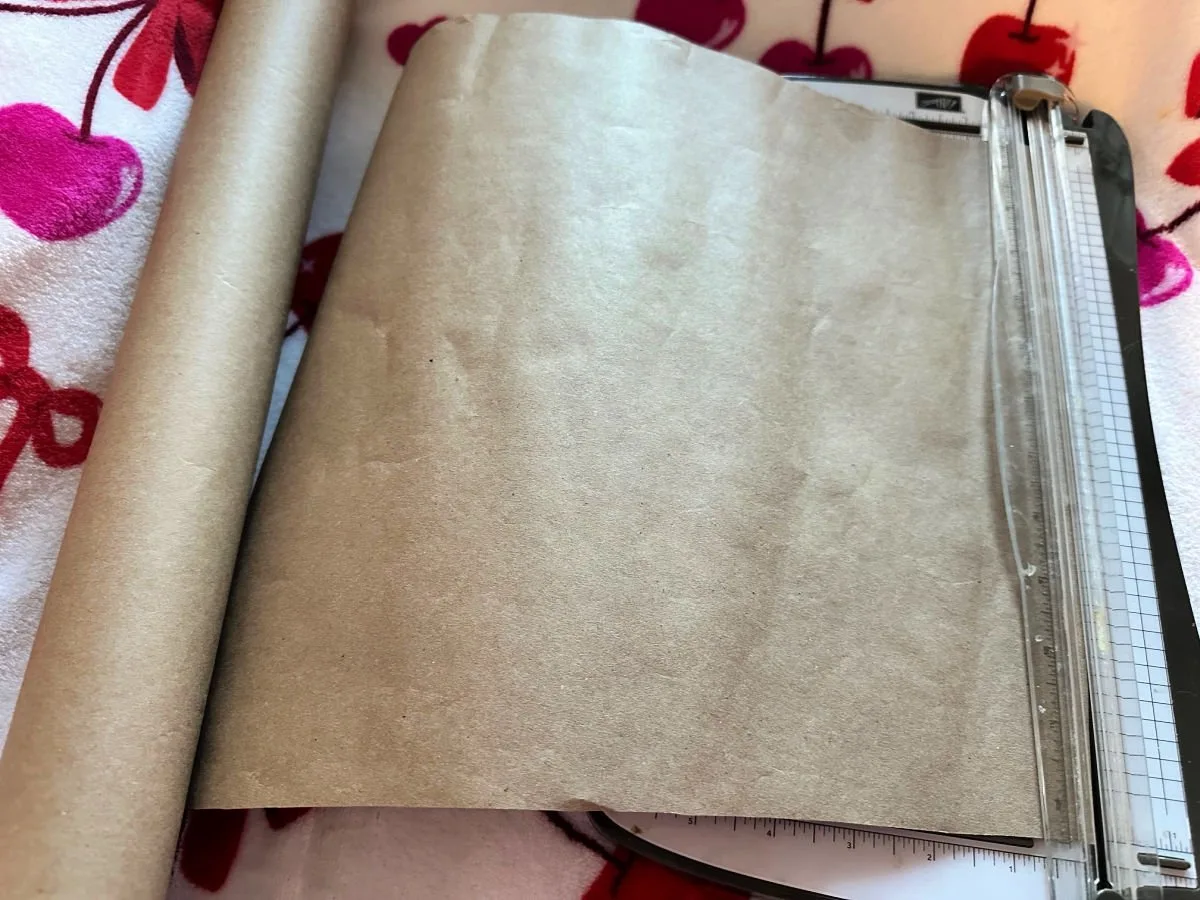 empty paper roll on paper trimmer