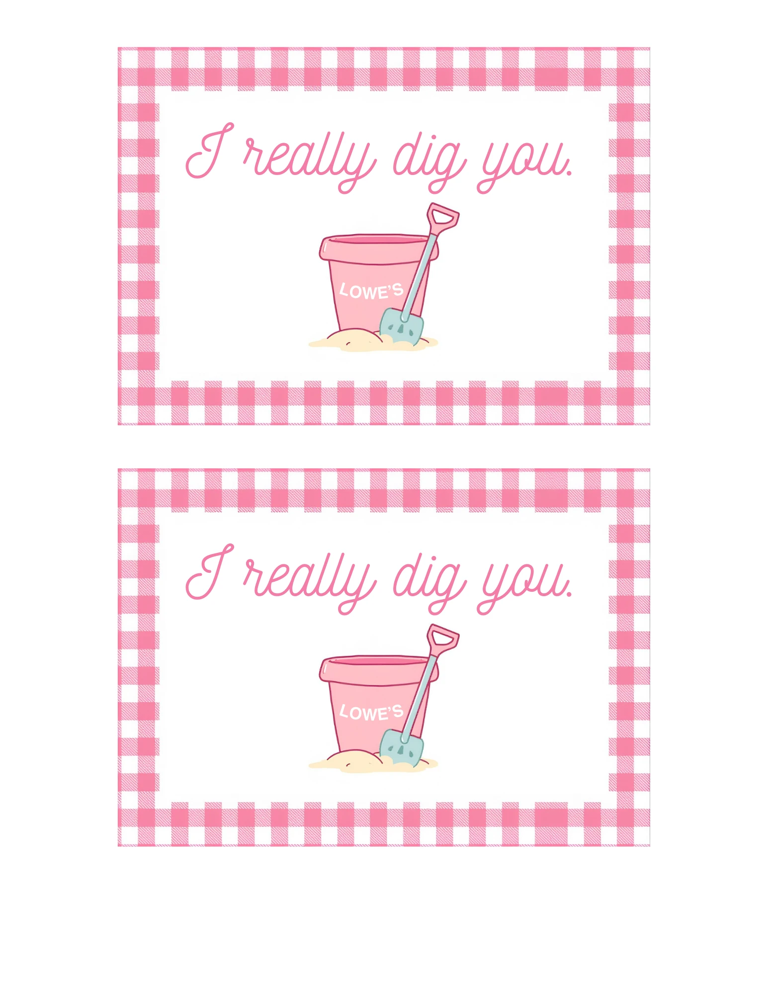 pink and white printable gift tag