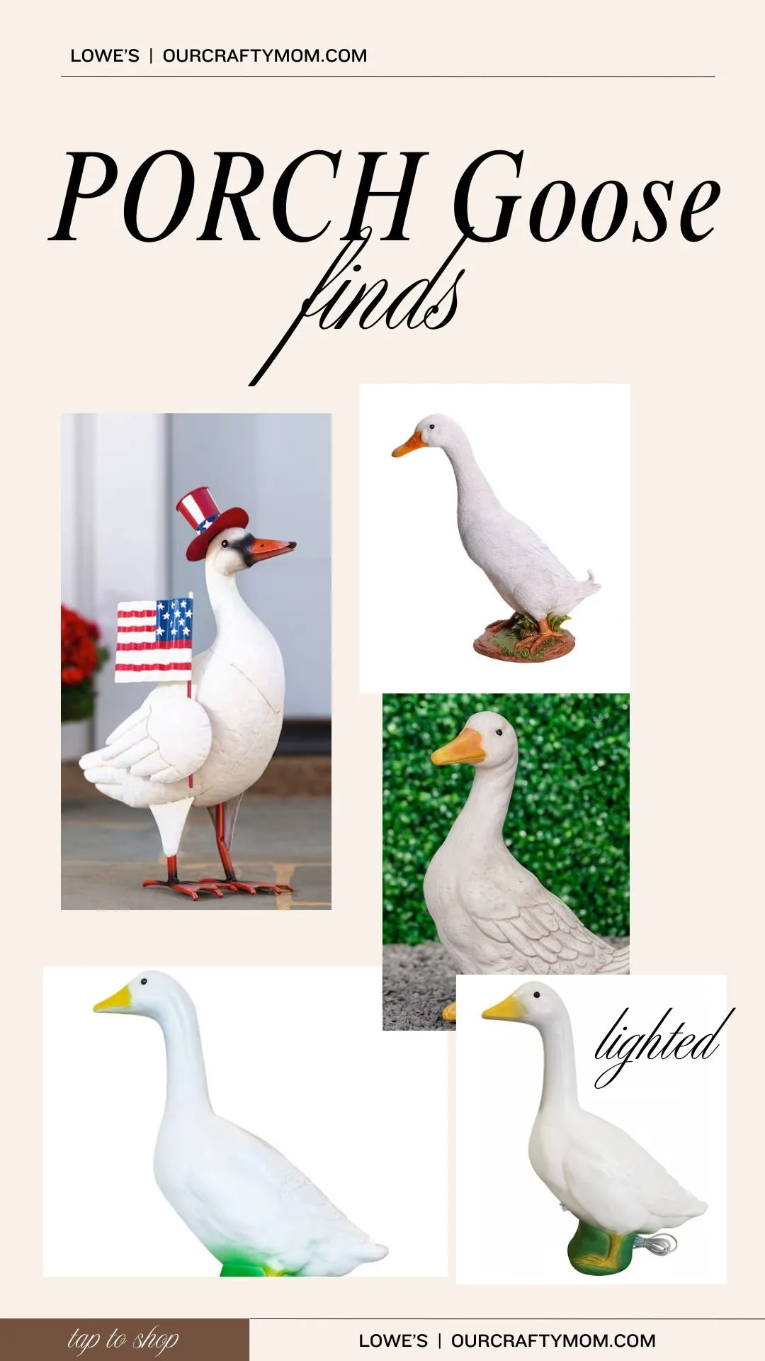 porch goose finds lowes