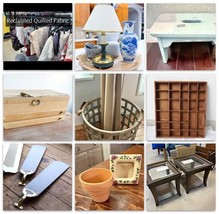 thrift store decor style team collage