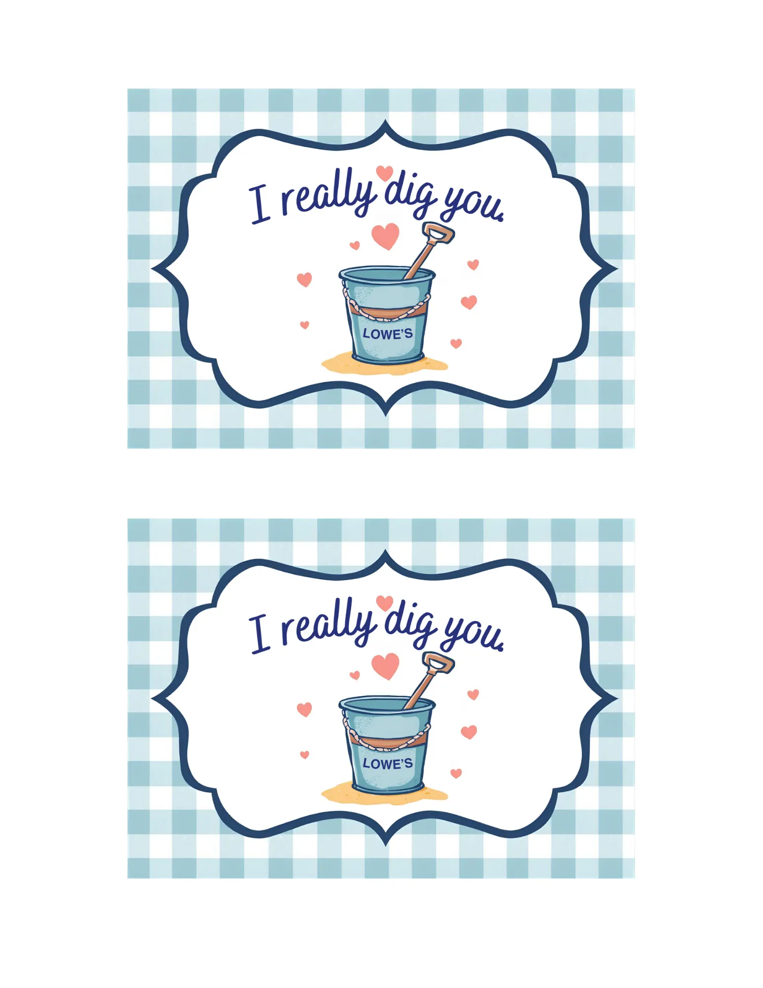 printable blue and white gift tag