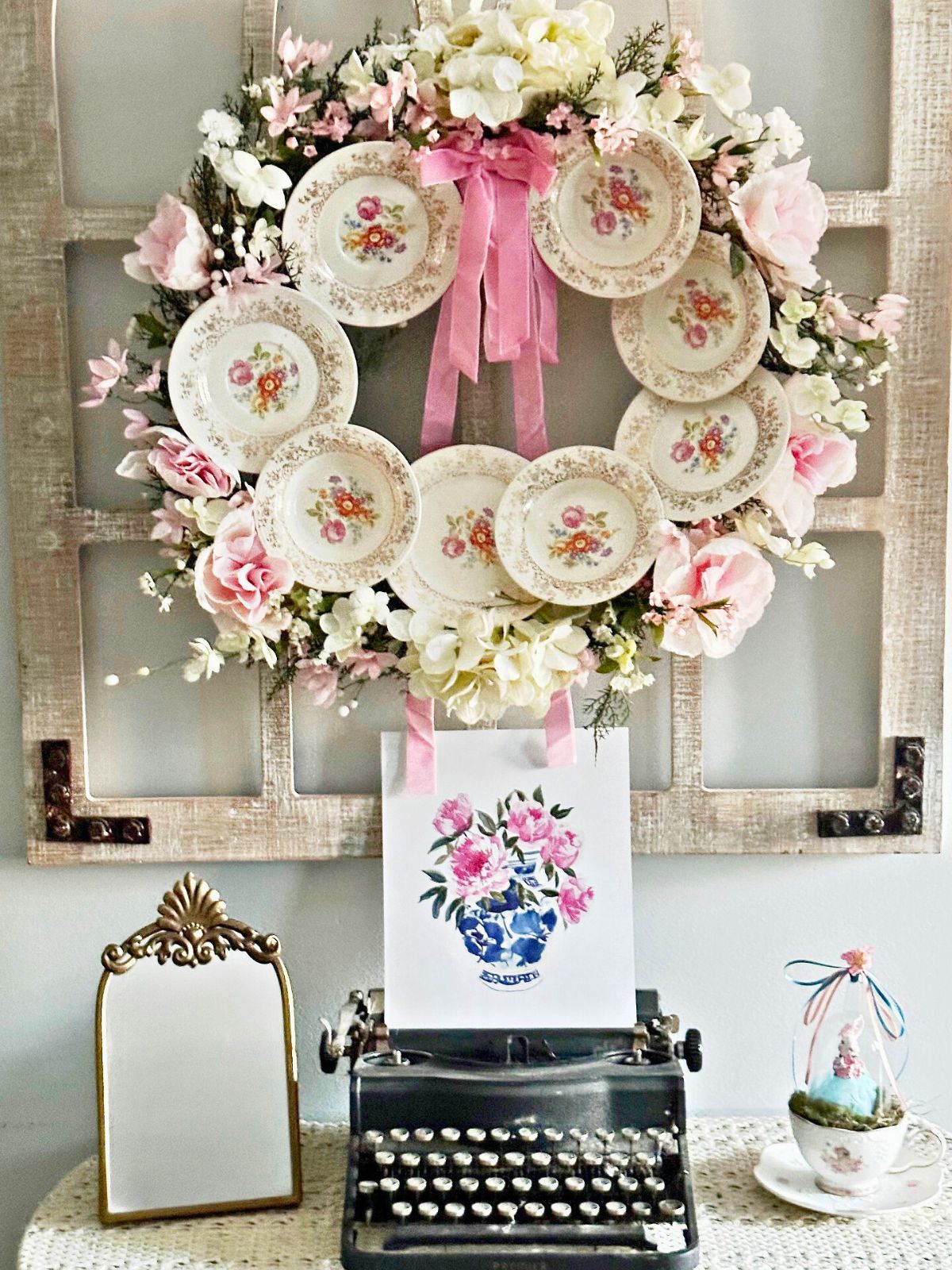spring plate wreath