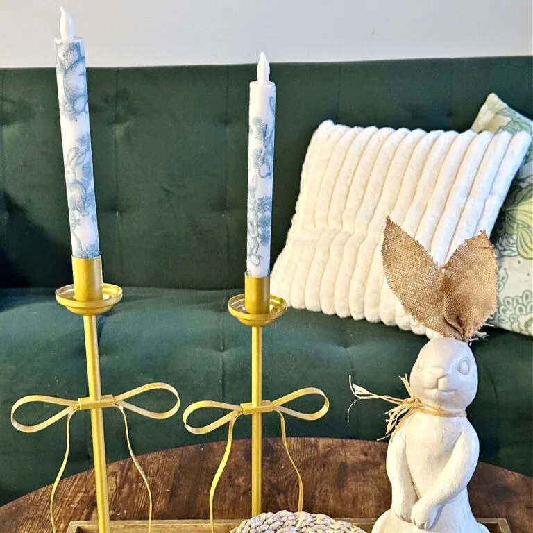 blue and white chinoiserie candles