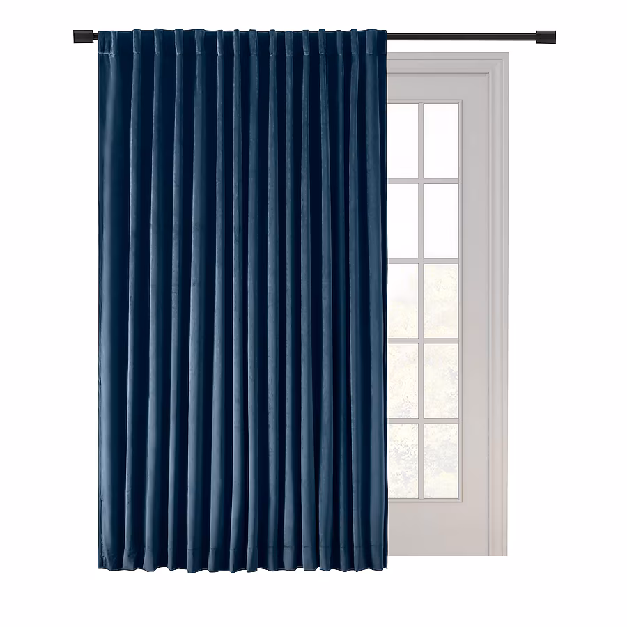 blue blackout lined curtains