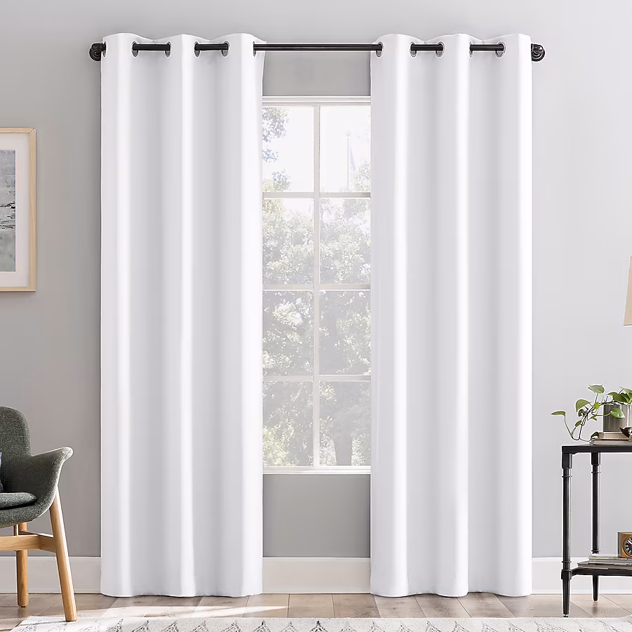 white blackout curtains