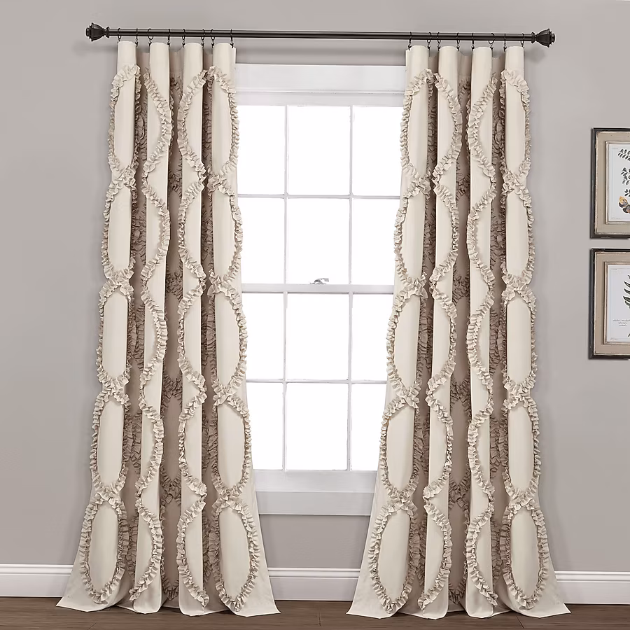 lush decor ruffled living room curtains