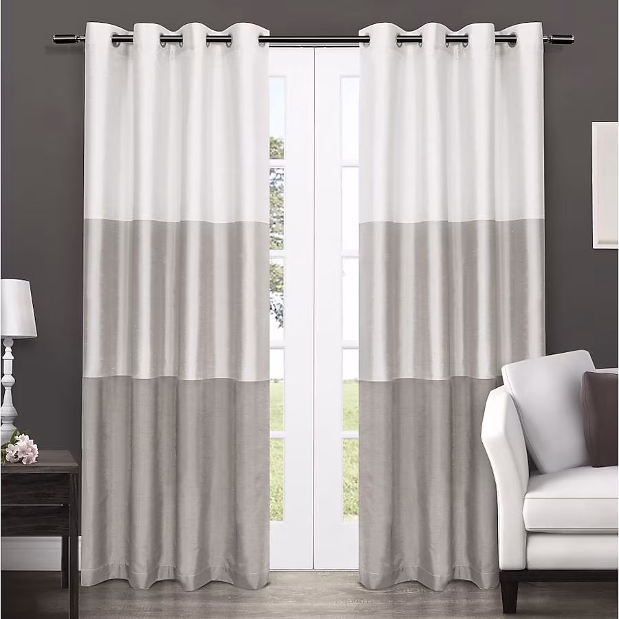 grey striped grommet curtains