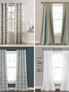 Living Room Drapes and Curtains Ideas collage