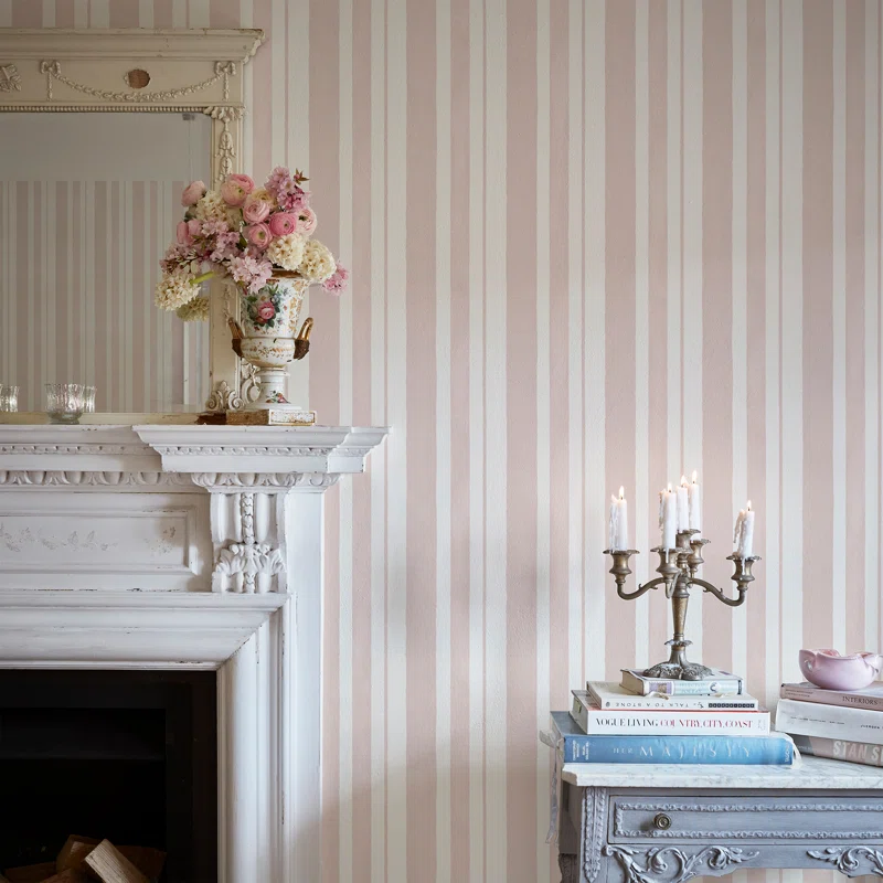 pink striped wallpaper wayfair