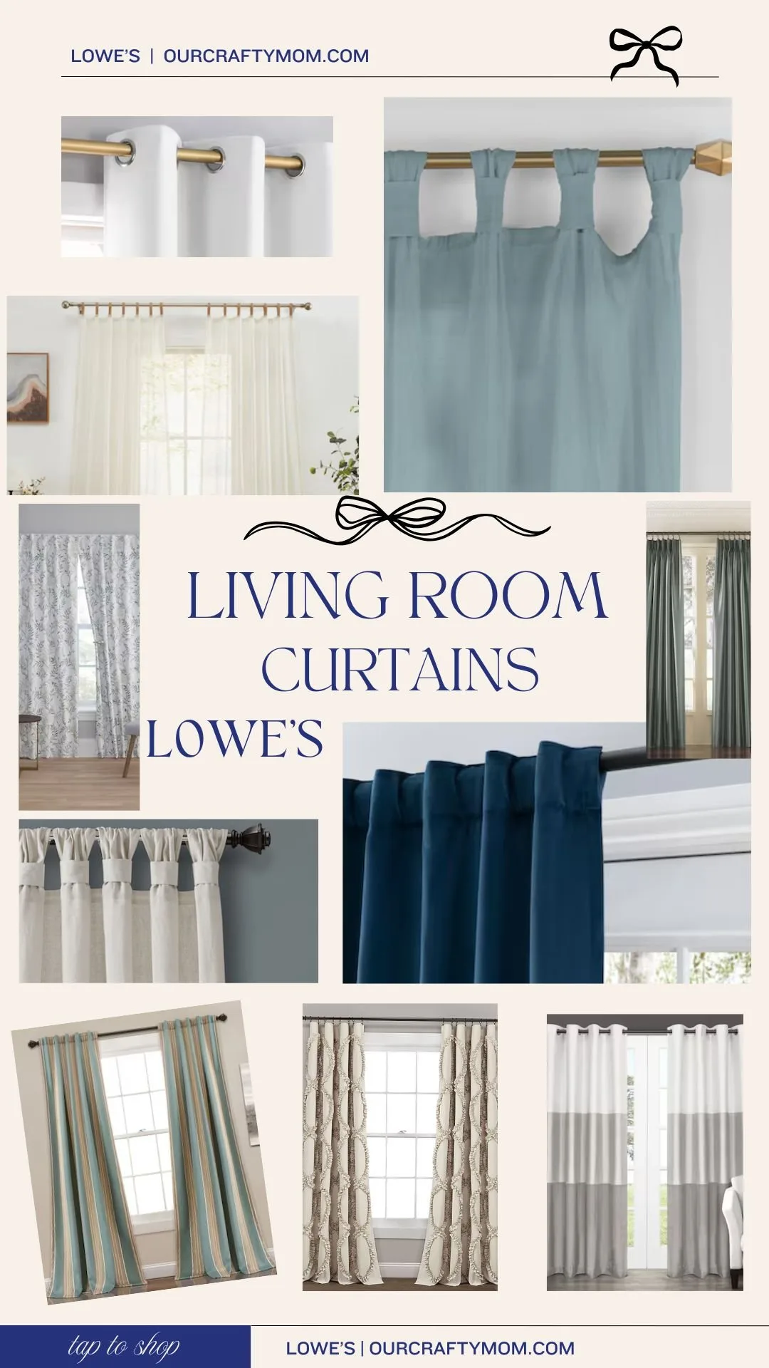 living room drapes and curtains ideas collage with text
