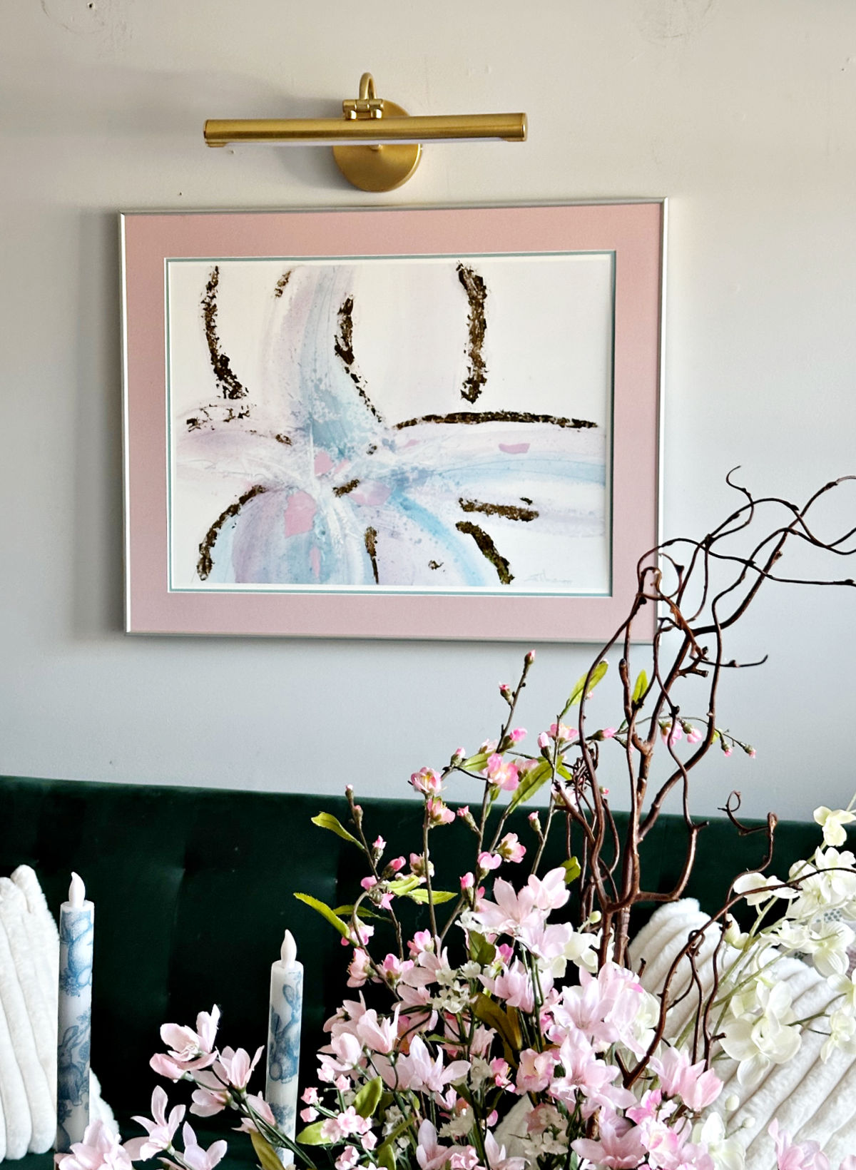 thrift store art with gold gilding 