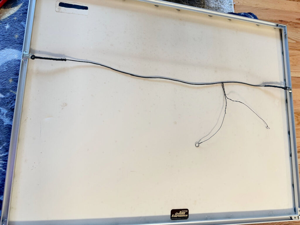 back of wall art with wire