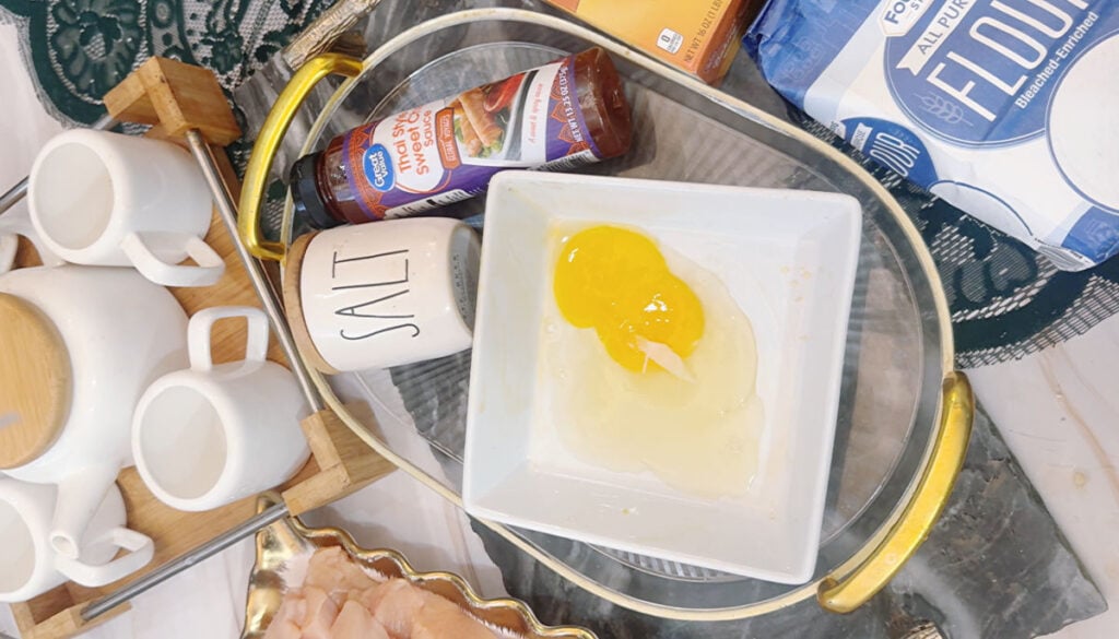 mixing ingredients for chicken