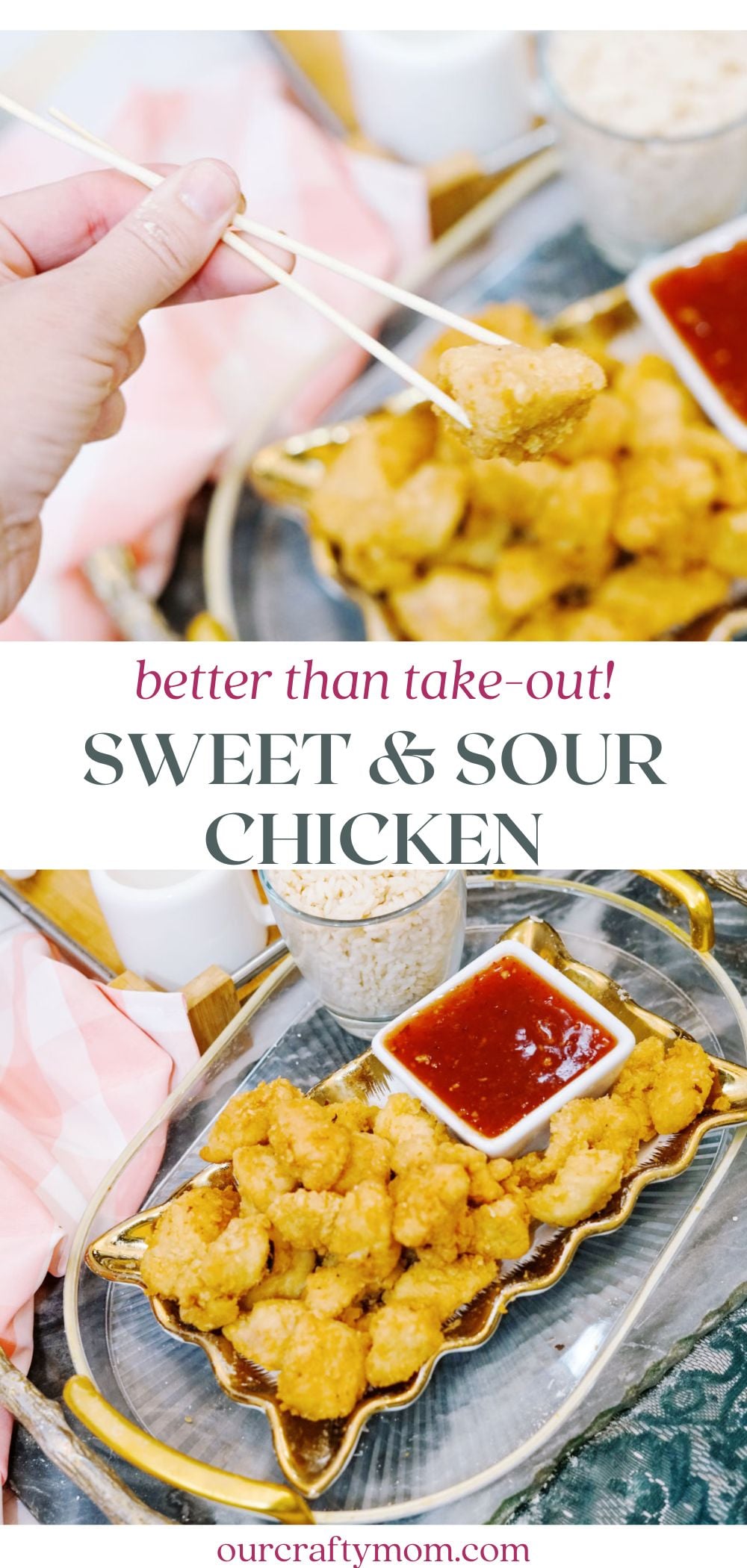 Sweet and Sour Chicken 2 image collage with text