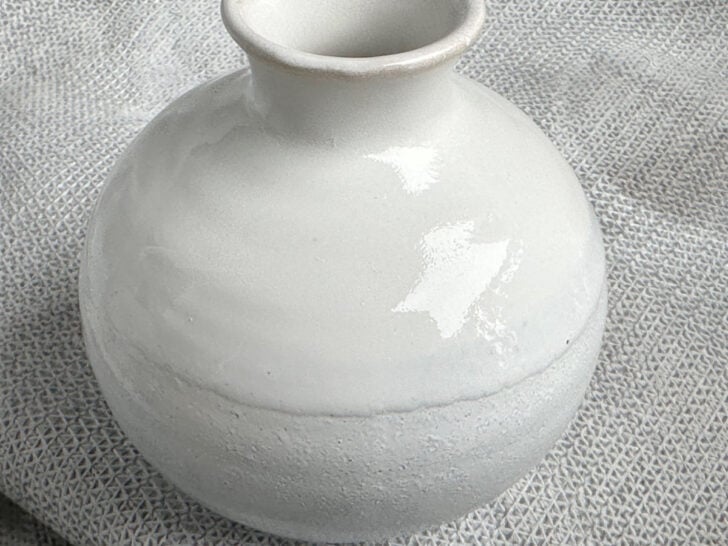 white painted vase
