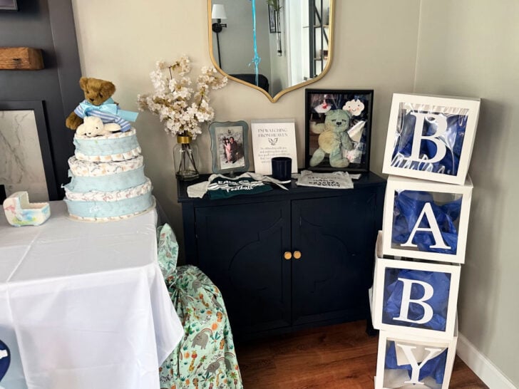 memorial table with gifts