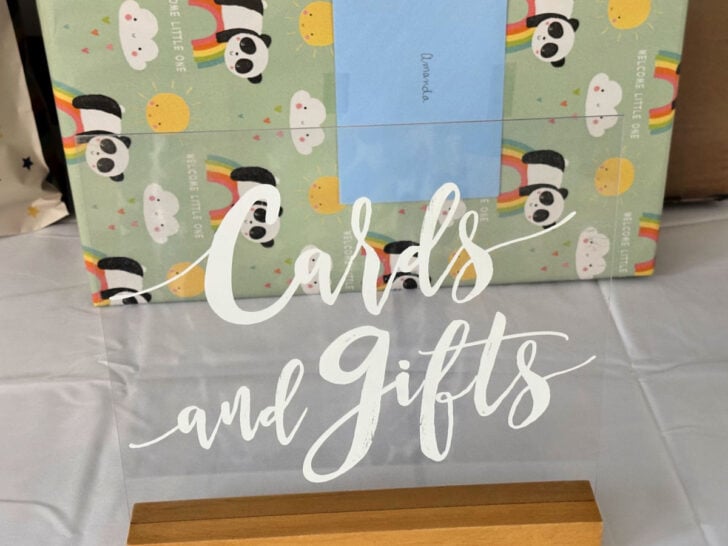 acrylic cards and gifts sign