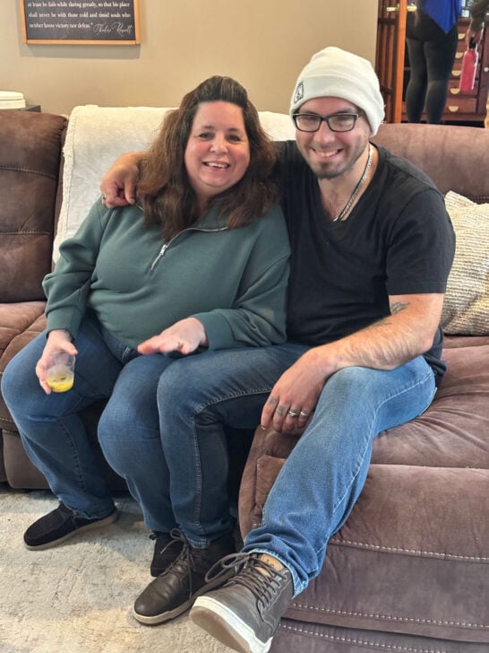 derek and carrie at baby shower
