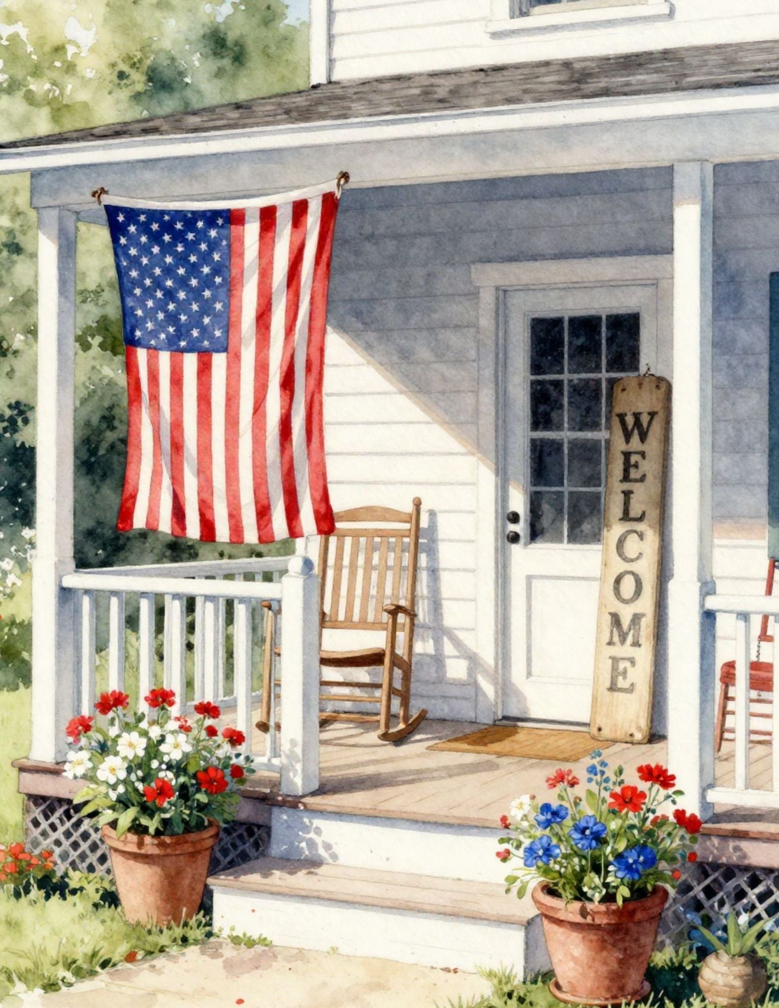 fourth of july farmhouse porch scene
