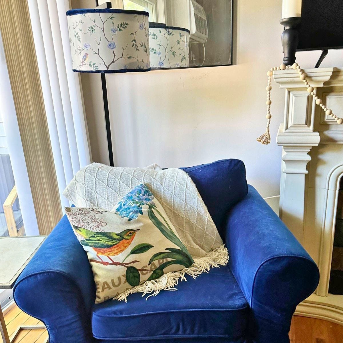 peel and stick wallpaper on lampshade