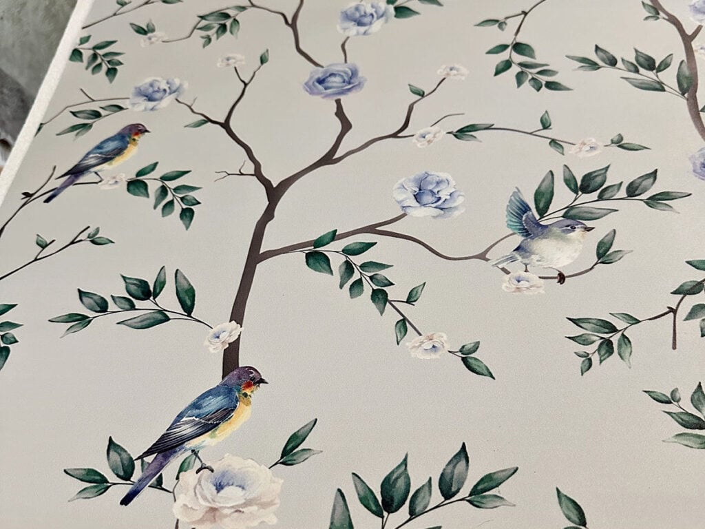 cutting wallpaper for lampshade