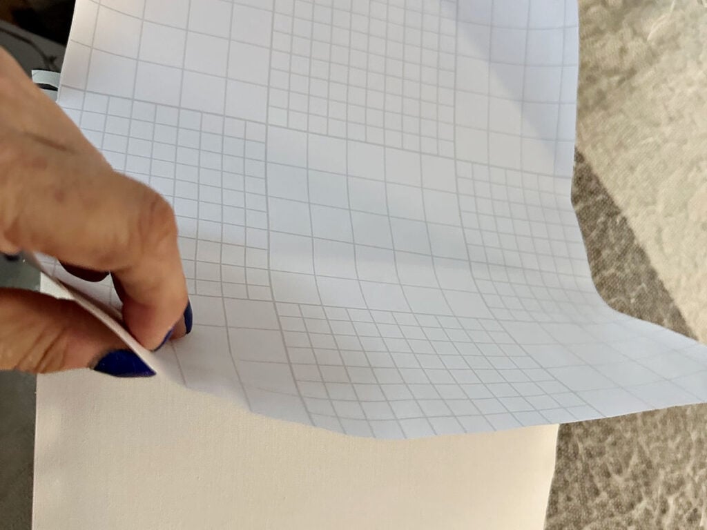 placing wallpaper on lampshade