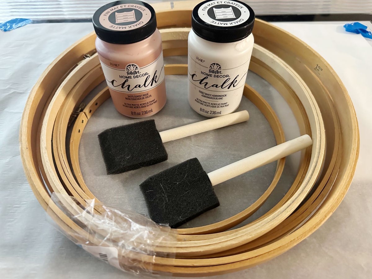 supplies for embroidery hoop wall art