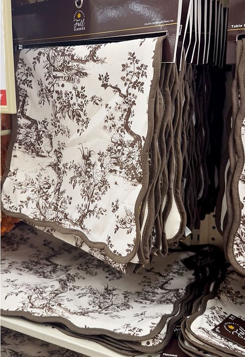 brown chinoiserie table runner