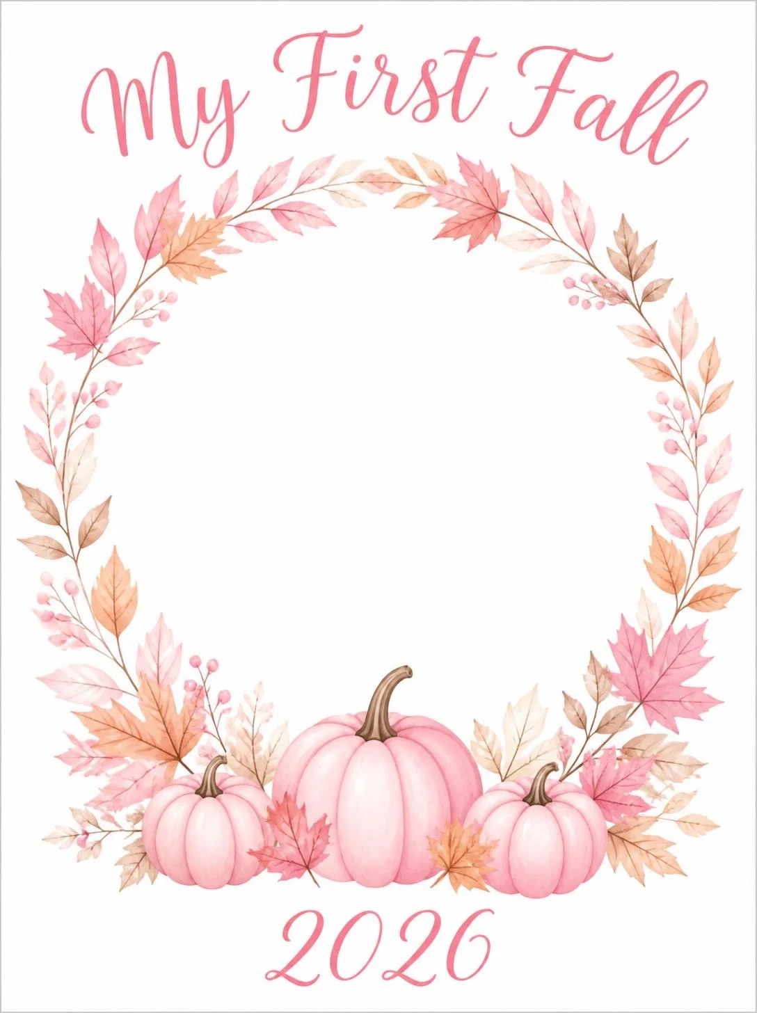 pink my first fall footprint printable