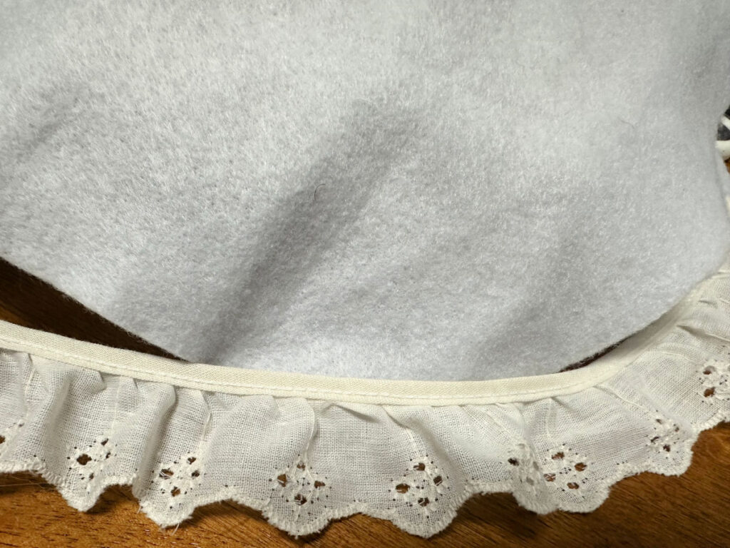 adding lace to the pumpkin form